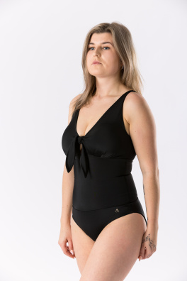 GoldBee Jednodílné Plavky Vázací Pro Velká Prsa Black (Barva Black, Velikost 3XL)