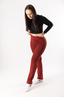 GoldBee Zvonové Legíny Stahující Pas Lycra Brick Red (Barva Brick Red, Velikost 3XL)