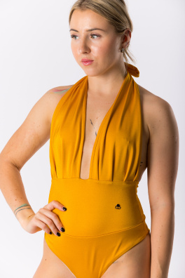 GoldBee Jednodílné Stahovací Plavky Brazilky Corn (Barva Corn, Velikost 3XL)