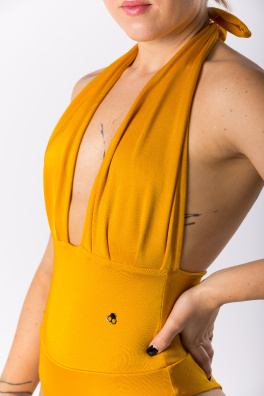 GoldBee Jednodílné Stahovací Plavky Brazilky Corn (Barva Corn, Velikost 3XL)