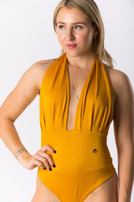 GoldBee Jednodílné Stahovací Plavky Brazilky Corn (Barva Corn, Velikost 4XL)