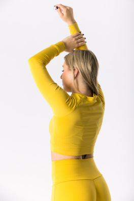 GoldBee Crop-Top BeClassic Second Skin Gold (Barva Gold, Velikost L)