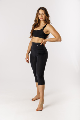 GoldBee Capri Legíny Stahující Pas Lycra Black (Barva Black, Velikost 3XL)