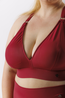 GoldBee Plavky Vrchní Díl Pro Velká Prsa Bordo (Barva Bordo, Velikost L)