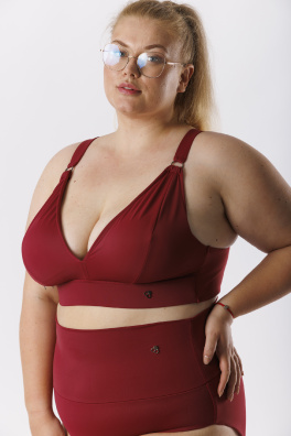 GoldBee Plavky Vrchní Díl Pro Velká Prsa Bordo (Barva Bordo, Velikost L)