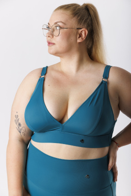 GoldBee Plavky Vrchní Díl Pro Velká Prsa Petrol (Barva Petrol, Velikost L)