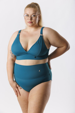 GoldBee Plavky Vrchní Díl Pro Velká Prsa Petrol (Barva Petrol, Velikost L)