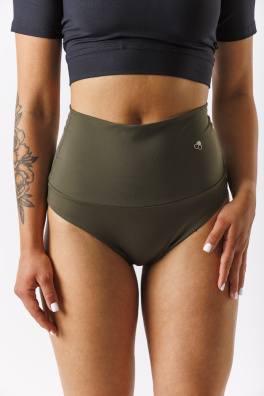 GoldBee Plavky Stahovací Kalhotky Olive (Barva Olive, Velikost L)