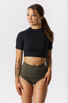 GoldBee Plavky Stahovací Kalhotky Olive (Barva Olive, Velikost L)