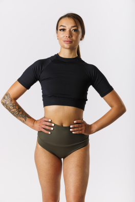 GoldBee Plavky Stahovací Kalhotky Olive (Barva Olive, Velikost L)