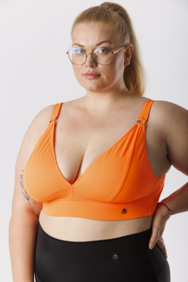 GoldBee Plavky Vrchní Díl Pro Velká Prsa Neon Orange (Barva Neon Orange, Velikost L)