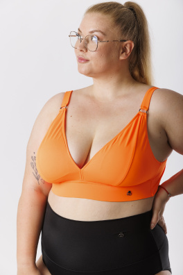 GoldBee Plavky Vrchní Díl Pro Velká Prsa Neon Orange (Barva Neon Orange, Velikost L)