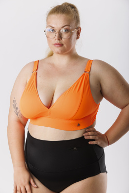 GoldBee Plavky Vrchní Díl Pro Velká Prsa Neon Orange (Barva Neon Orange, Velikost L)