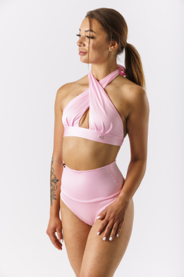 GoldBee Plavky Stahovací Brazilky Light Pink (Barva Light Pink, Velikost 3XL)