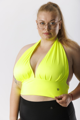 GoldBee Plavky Vrchní Díl Milf Neon Yellow (Barva Neon Yellow, Velikost 3XL)