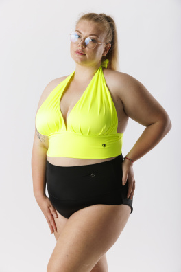 GoldBee Plavky Vrchní Díl Milf Neon Yellow (Barva Neon Yellow, Velikost 3XL)
