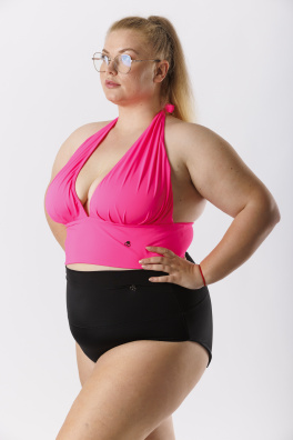 GoldBee Plavky Vrchní Díl Milf Neon Pink (Barva Neon Pink, Velikost 3XL)