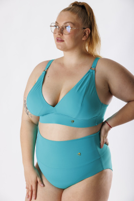 GoldBee Plavky Vrchní Díl Pro Velká Prsa Aquamarine (Barva Aquamarine, Velikost 3XL)