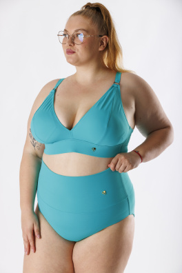 GoldBee Plavky Vrchní Díl Pro Velká Prsa Aquamarine (Barva Aquamarine, Velikost 3XL)