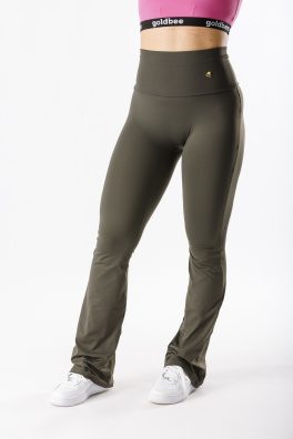 GoldBee Zvonové Legíny Stahující Pas Lycra Army (Barva Army, Velikost 3XL)