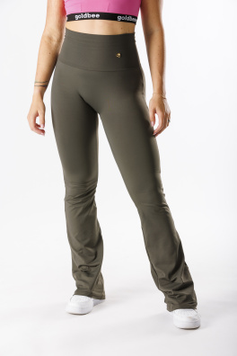 GoldBee Zvonové Legíny Stahující Pas Lycra Army (Barva Army, Velikost 3XL)