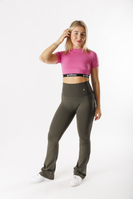 GoldBee Zvonové Legíny Stahující Pas Lycra Army (Barva Army, Velikost 3XL)