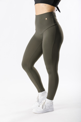 GoldBee Legíny Stahující Celé Břicho Lycra Army (Barva Army, Velikost 3XL)