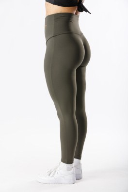 GoldBee Legíny Stahující Celé Břicho Lycra Army (Barva Army, Velikost 3XL)