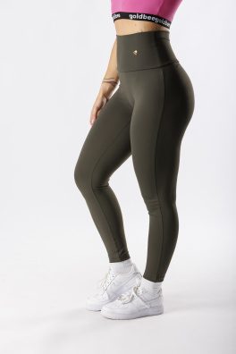 GoldBee Legíny Stahující Pas Lycra Army (Barva Army, Velikost 4XL)