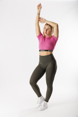 GoldBee Crop-Top S Krátkým Rukávem BeOne Old Pink (Barva Old Pink, Velikost L)