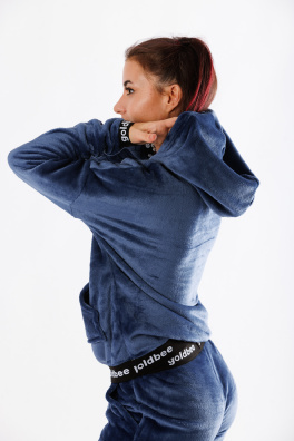 GoldBee Mikina Fluffy Jeans (Barva Jeans, Velikost L)