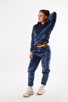 GoldBee Mikina Fluffy Jeans (Barva Jeans, Velikost L)