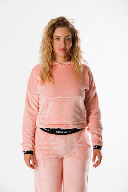 GoldBee Mikina Fluffy Salmon (Barva Salmon, Velikost L)