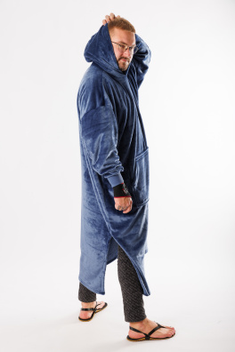 GoldBee Extra Dlouhá Mikina Doba Ledová Fluffy Jeans (Barva Jeans, Velikost XL-4XL)