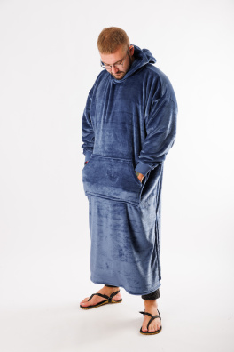 GoldBee Extra Dlouhá Mikina Doba Ledová Fluffy Jeans (Barva Jeans, Velikost XL-4XL)