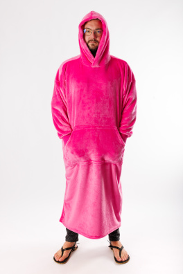 GoldBee Extra Dlouhá Mikina Doba Ledová Fluffy Fuchsia (Barva Fuchsia, Velikost XL-4XL)