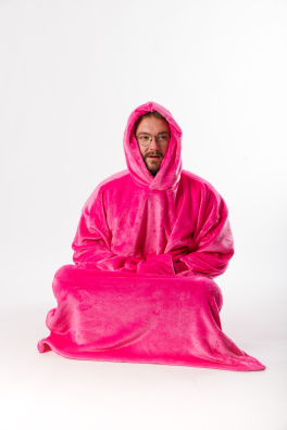 GoldBee Extra Dlouhá Mikina Doba Ledová Fluffy Fuchsia (Barva Fuchsia, Velikost XL-4XL)