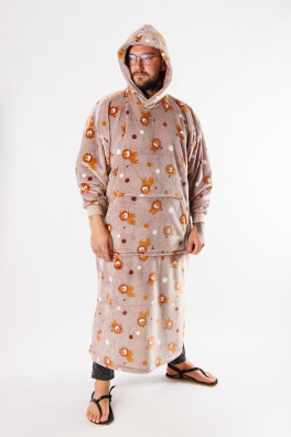 GoldBee Extra Dlouhá Mikina Doba Ledová Fluffy Lions (Barva Lions, Velikost XL-4XL)