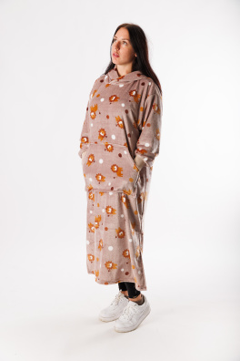 GoldBee Extra Dlouhá Mikina Doba Ledová Fluffy Lions (Barva Lions, Velikost XL-4XL)