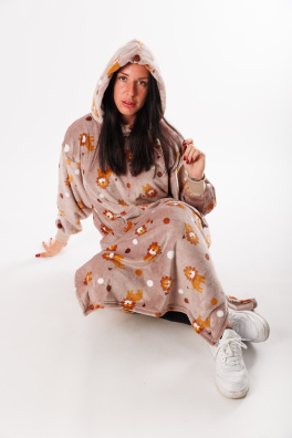 GoldBee Extra Dlouhá Mikina Doba Ledová Fluffy Lions (Barva Lions, Velikost XL-4XL)