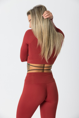 GoldBee Crop Top Fifty Shades Of Brick Red (Barva Brick Red, Velikost L)