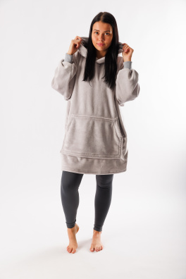 GoldBee Mikina Doba Ledová Fluffy Silver (Barva Silver, Velikost XL-4XL)