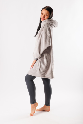 GoldBee Mikina Doba Ledová Fluffy Silver (Barva Silver, Velikost XL-4XL)