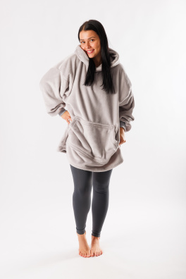 GoldBee Mikina Doba Ledová Fluffy Silver (Barva Silver, Velikost XL-4XL)