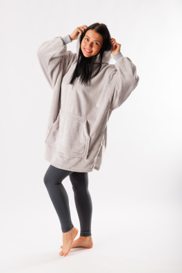 GoldBee Mikina Doba Ledová Fluffy Silver (Barva Silver, Velikost XL-4XL)