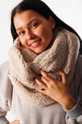 GoldBee Kruhová Šála Doba Ledová Sand (Barva Sand, Velikost M)