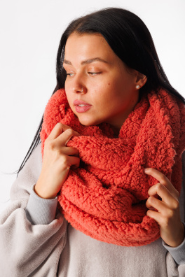 GoldBee Kruhová Šála Doba Ledová Red (Barva Red, Velikost M)