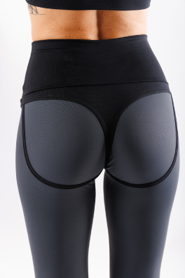 GoldBee Legíny Stahující Pas Horny Lycra Grey (Barva Grey, Velikost L)