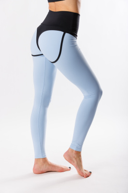 GoldBee Legíny Stahující Pas Horny Lycra Baby Blue (Barva Baby Blue, Velikost L)