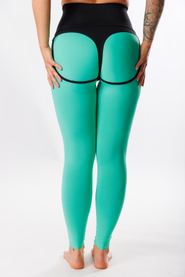 GoldBee Legíny Stahující Pas Horny Aqua Green (Barva Aqua Green, Velikost L)